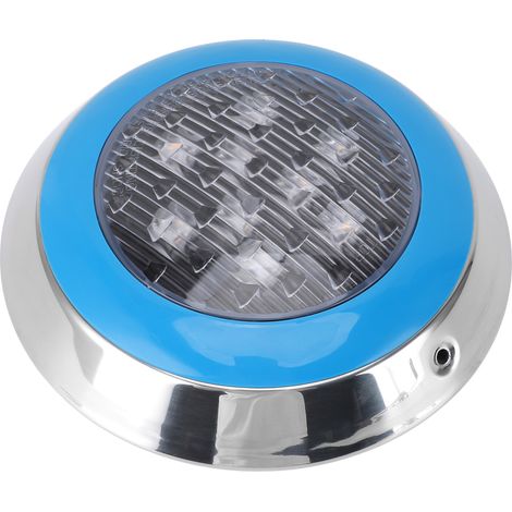 Spot mural piscine LED 9W Ø215mm Blanc 6000K 24V étanche IP68 encastrable décoration aquatique (1/4)