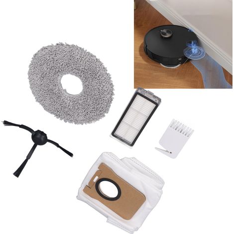 Juego de piezas de repuesto para la aspiradora robot Dreametech L20 Ultra S10, que incluye cepillos laterales, filtros, paños de limpieza, bolsas y cepillo de limpieza. (1/5)