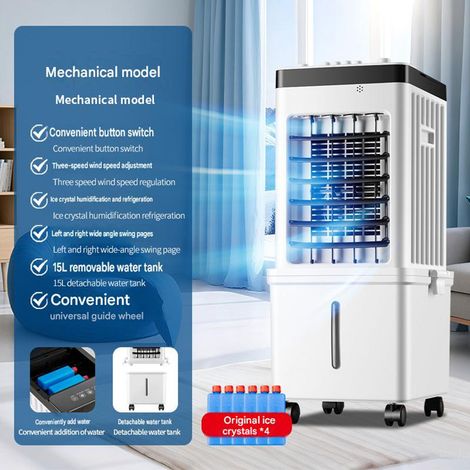 Rafraîchisseur d’air mobile avec télécommande, ventilateur évaporatif domestique à roulettes, 3 vitesses, faible consommation d’énergie, fonctionnement silencieux, Glacières à moindre coût, 1 pièce, B (1/5)