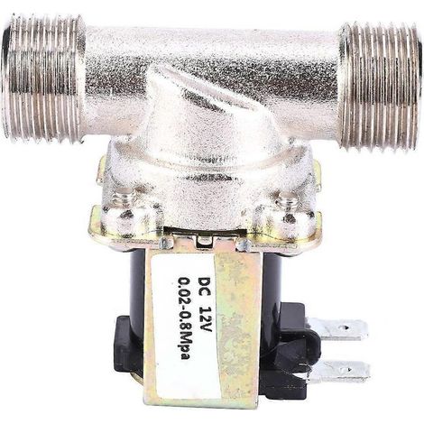 Électrovanne électrique en laiton DC12V G1/2 NC normalement fermée pour entrée d'eau (1/4)