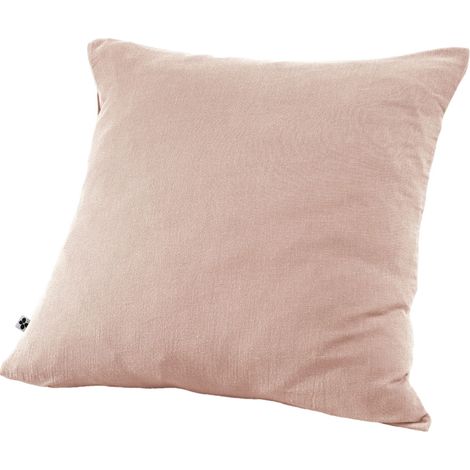 Taie d'oreiller Gaze de coton 60x60 cm GAIA coloris Rose Guimauve