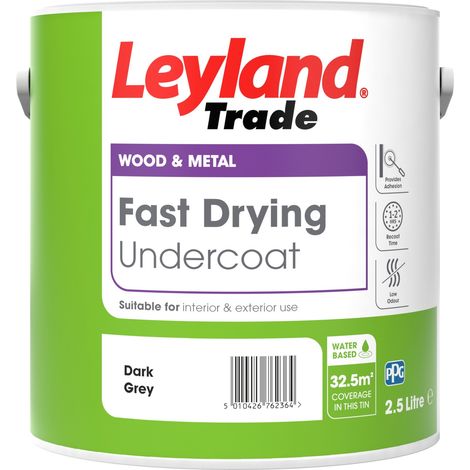 Leyland Trade Fast Drying Undercoat Paint - Dark Grey - 2.5L