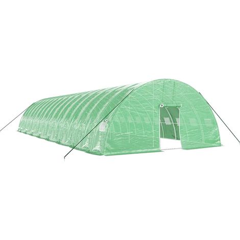 Serra tenda riparo piante fiori ortaggi con struttura in acciaio 96 m² 16 x 6 x 285 m verde 020044644