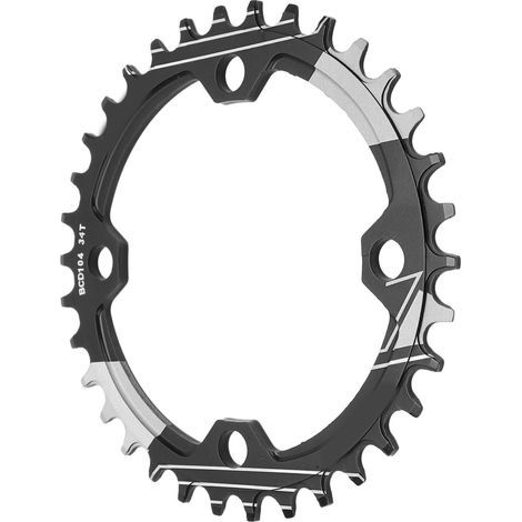 Plateau VTT 34 Dents en Alliage Aluminium Noir, Anti-Corrosion, Denture Positive/Négative (1/5)