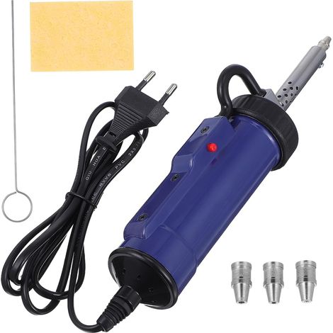 Pompe Dessouder Électrique 350w 30w Ac220 Bleu Aspiration Puissante Acier Inoxydable, Cuivre et Eva, Embout D’aspiration Inclus, Buses Remplaçables pour Maintenance Électronique (1/5)