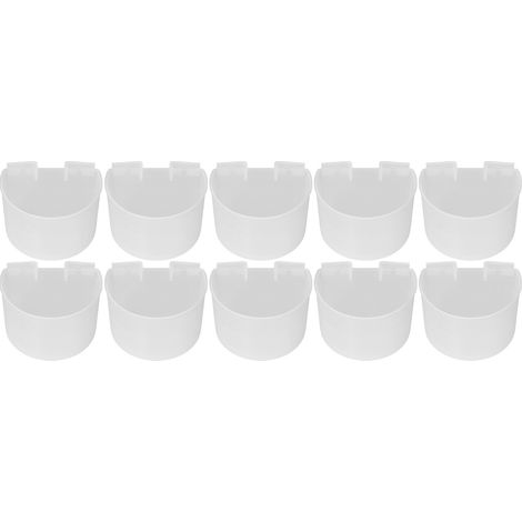 Gobelets d'alimentation pour Pigeons, 10 pièces, plat suspendu en plastique sûr pour oiseaux avec conception en demi-cercle, Transparent (1/5)