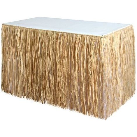 Tischrock – Kunststroh – 275 x 75 cm – Sommerliche Strandparty-Dekoration (1/5)
