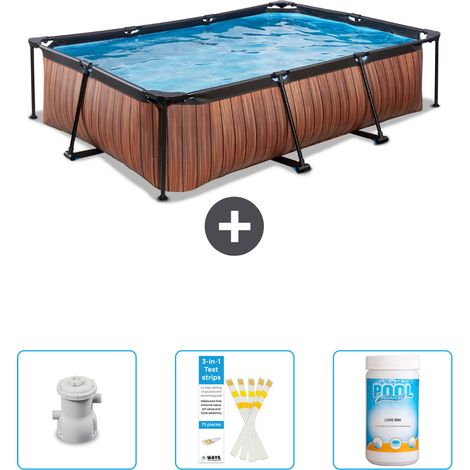 Exit-toys Piscina Exit Rettangolare - Effetto legno - 300x200x65 cm - 6-pezzi SCB73 (1/5)