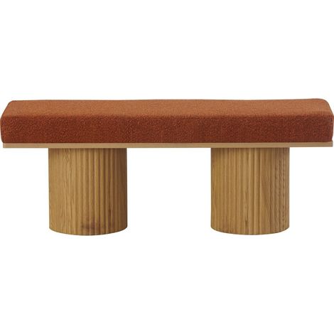 Banc en tissu bouclé rouille - Mahe (1/5)
