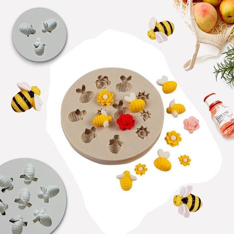7-teiliges Silikonformen-Set für Bienen, Tier-Kuchendekorationen, Zuckerpaste und DIY-Backen (1/5)