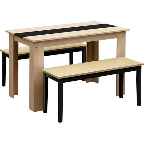 Ensemble Banc et Table à manger - HOMCOM - Bois - 120x69x75cm - Bois naturel (1/5)