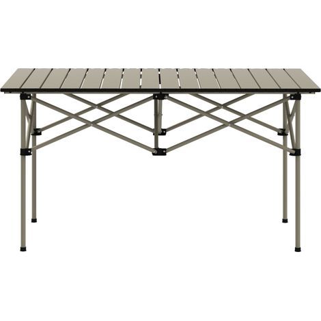 AMXCNOY Table de camping pliante avec plateau enroulable, structure en X, table de jardin en aluminium, légère, table d'appoint pour 2 personnes, idéale pour le jardin, le balcon ou le camping, 95 x 5 (1/5)