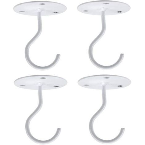 Crochets de plafond de montage mural 4pcs Crochet de plaque de lustre suspendu (blanc) (1/5)