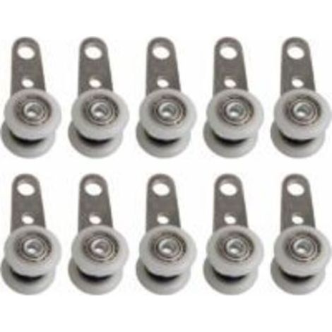 Lntyq Lot De 10 Roulettes Pour Baies Vitrées Ou Portes Coulissantes - En Métal Et En Plastique - 4,5 X 1,9 Cm (1/5)