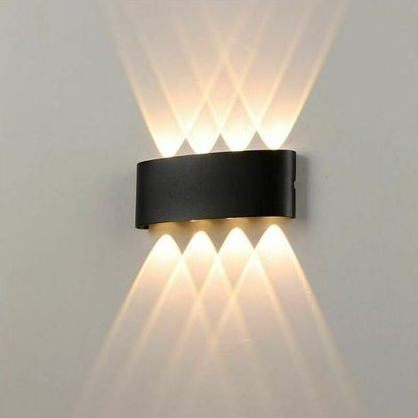 Wall Light Indoor Black LED 8W Modern Wall Lamp, Aluminum Sconce Light Fixture, Up Down Spot Light Night Lamp for Living Room Bedroom Hall Staircase Pathway(Warm White),Fonepro (1/5)