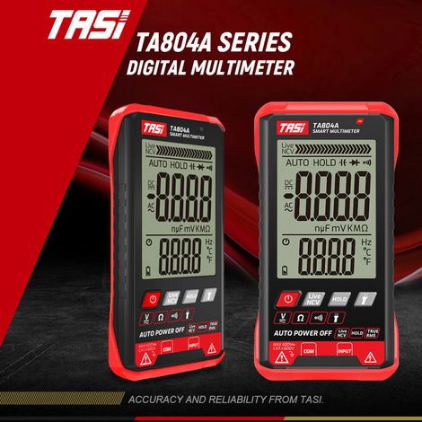 Multimètre numérique professionnel TASI TA804A, testeur automobile, multimètre True RMS ultra-fin et intelligent, mesure de tension ohmique, NCV et voltmètre. (1/4)