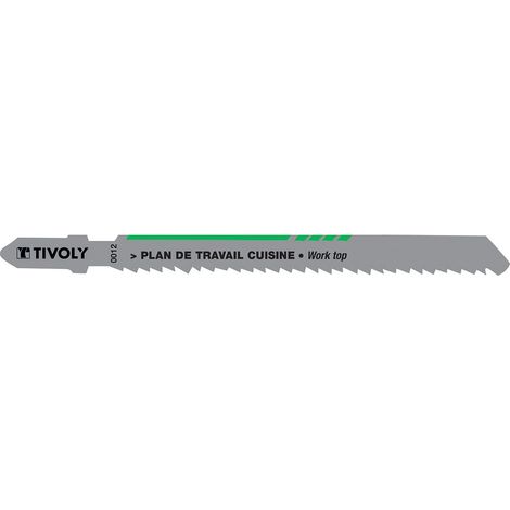 Tivoly • 2 Lames de Scie Sauteuse • Coupe Droite • Coupe Fine • Attache Type T • Pour Plan de Travail