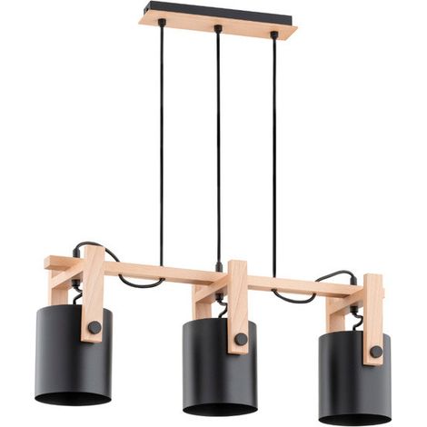 Suspension loft TROIS triple réglable bois noir Alfa (1/4)
