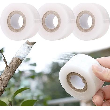 3 Stück transparentes Veredelungsband, selbstklebende Stretchfolie zur Pflanzenreparatur, ideal für Obstbäume, Tomaten, Blumen und Baumschulen, 70 m (1/5)