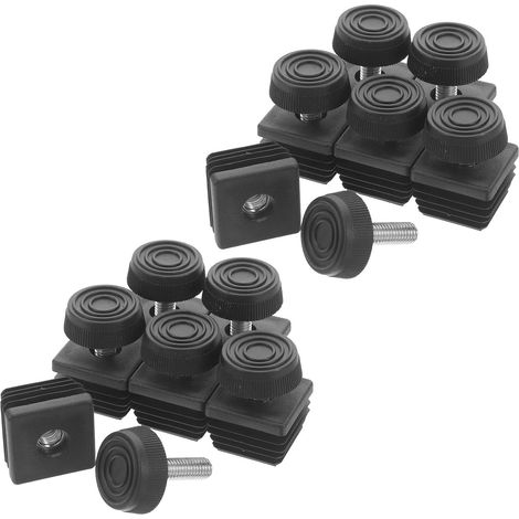 Pieds de Table réglables en Plastique et Fer M8x30, 12 Sets avec Support Stable, conçus pour Meubles de Bureau et canapé à (1/5)