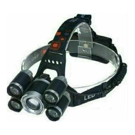 FENOPLASTICALampe frontale, 2000 lumens 5 LED, lampe frontale rechargeable USB étanche réglable pour le camping, le jogging et la randonnée, la pêche, la grotte, (1/2)