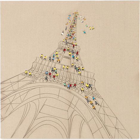 Quadro a olio Trip To Paris su tela 80x80 cm (1/3)