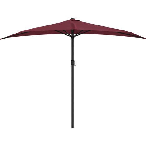 Balcony Parasol with Aluminium Pole Bordeaux Red 300x155x223 cm Half vidaXL