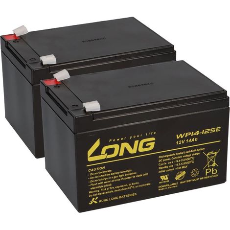 Kung Long WP14-12SE Akku-Satz 24V 14Ah für Robomow 24V Rasenroboter – 2x 12V AGM (1/5)