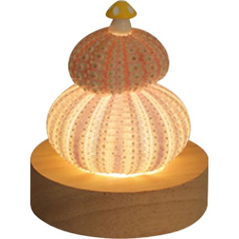 Veilleuse champignon USB coquillage double couche lampe de chevet créative décoration bureau cadeau anniversaire design original (1/4)