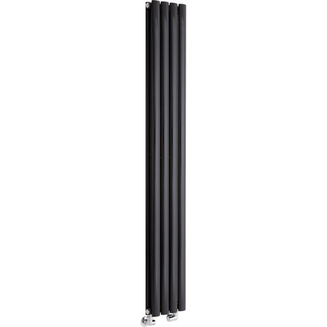 Hudson Reed Vitality – Radiateur Design Vertical – Noir – 160 x 23.6cm Double Rang