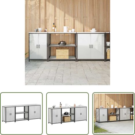 Küchenschrank - Aufbewahrungsset für die Küche 3 pcs Silber Verzinkter Stahl (1/5)