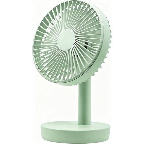 Ventilateur USB rechargeable portable, ventilateur de bureau, mini ventilateur, capacité 3600 mAh, faible bruit, convient pour la chambre (vert) (1/5)