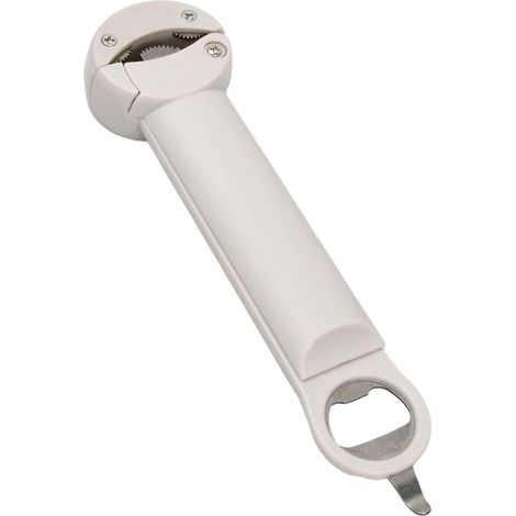 Ouvre Boite Ouvre Bocal Manuel 3 en 1 Multifonction Ouvre Bouteille de Bière Ouvre Boite Outil de Cuisine Conception Magnétique Ouvre-couvercle pour Les Personnes âgées, Les Femmes (Blanc) (1/5)
