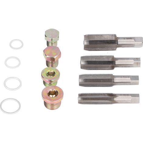Kit de réparation de filetage de carter d'huile 64 pièces, outil de taraudage pour bouchon de vidange de boîte de vitesses, tailles M13 M15 M17 M20 (1/5)