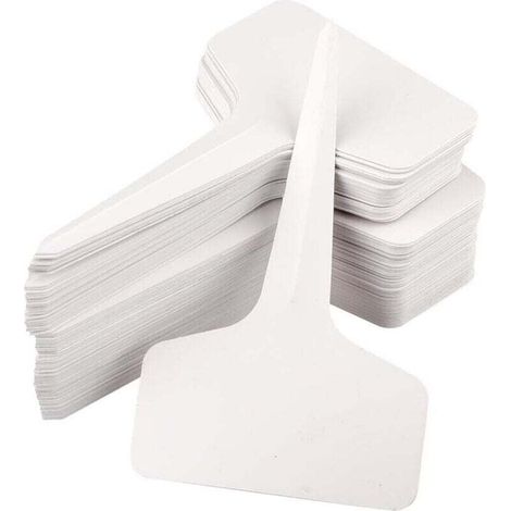 100 etiquetas para plantas de jardín, etiquetas de plástico impermeables para plantas de exterior, blancas, 10 x 6 cm