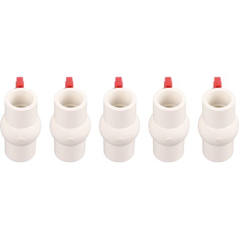 Lot de 5 vannes à billes PVC manette plate en T pour piscines, aquariums, arrosage 20 mm (1/5)