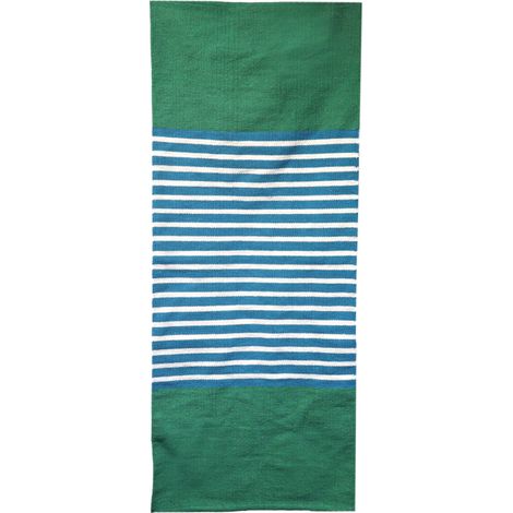 Tapis Indien en Coton - 70x170cm - Bleu/Vert- Vendu par 1