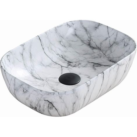 Mexen Rita lavabo sobre encimera 45 x 32 cm, piedra blanca - 21084591 (1/2)