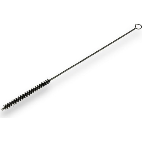 Goupillon INOX multifonction Ø 8 mm Garnissage 100 mm Longueur 300 mm Ramonage brossage curetage nettoyage Conduits tubes tuyaux Manche acier torsadé Kibros 13008300I (1/4)