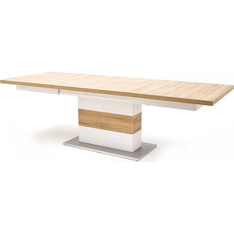 Esstisch BRASILIA-05 mit Tischplatte in Grandson Oak Nb., ausziehbar auf 280cm - B/H/T: 180-280/77/100cm (1/5)