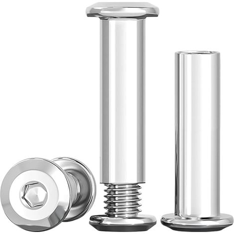 Lot de 10 vis de connexion M8 x 30 mm Vis à tête cylindrique en acier inoxydable A2 V2A, connecteur d'armoire M8, pour meubles et armoires (1/5)