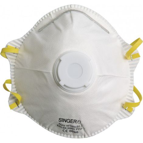 Klassische Halbmaske SINGER mit Ventil - FFP1 NR D - Packung mit 10 Stück - AUUM10VSL
