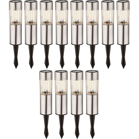 12 luci solari in acciaio inox a LED spina luci picco della batteria di illuminazione esterna (1/5)