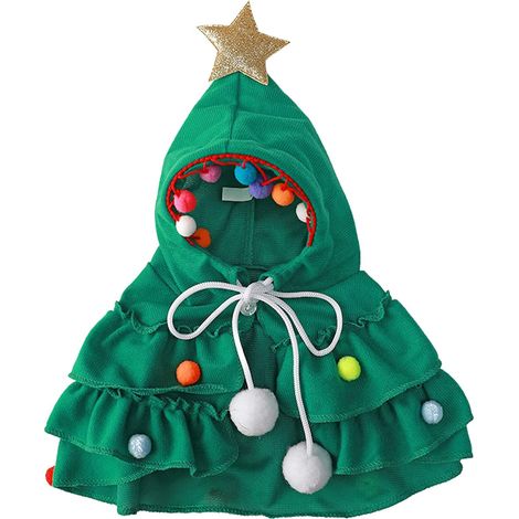 Costume de Noël pour animaux de compagnie avec bonnet de Père Noël, cape de Noël pour chiot avec étoiles et pompons, déguisement cosplay pour Noël, vêtements pour animaux de compagnie, costume de Noël (1/5)