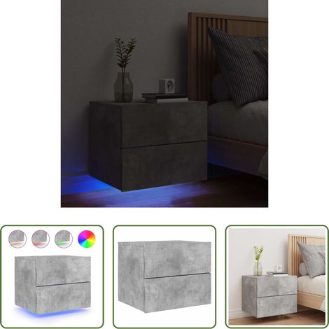 LED-Leuchten - Wand-Nachttisch mit LED-Leuchten Betongrau (1/5)