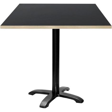 Table 70 x 70 cm - modèle Bazila noir chants bois