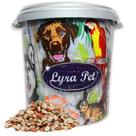10 kg de noyaux d'arachide Lyra Pet® fendus mélangés blanchis et avec la peau Nouvelle récolte en bac de 30 L