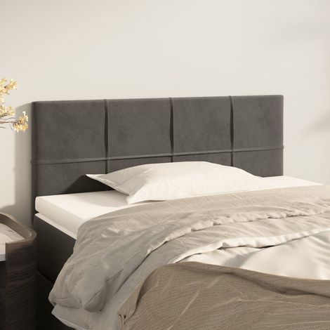 Tête de lit Résistante et économique, Panneau de lit, Gris foncé 90x5x78/88 cm Velours OIB4768E (1/5)