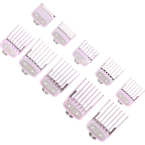 10 peignes de coupe cheveux, peigne guide de remplacement pour tondeuse, lot de 10, couleur rose violet, accessoires coiffure, outil de positionnement de coupe (1/5)