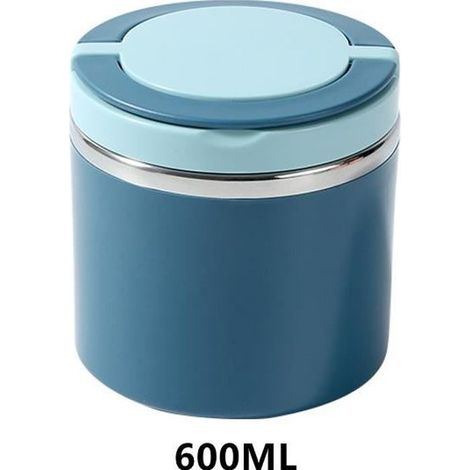 Boîtes Alimentaires Isotherme,Thermos étanche en Acier Inoxydable,Contenant de Nourriture portable,pour École,Enfants,Camping,600ML (1/4)